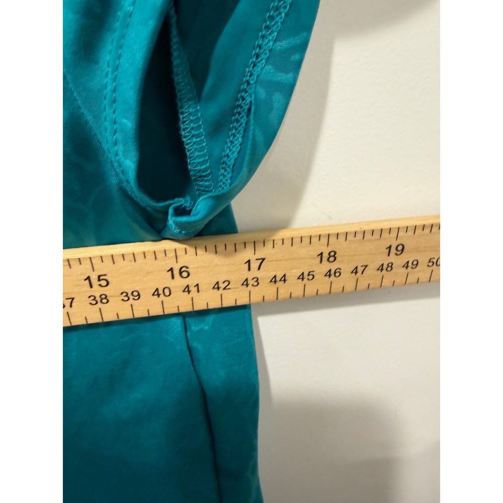 Evan-Picone Womens Blouse Tonal Leopard Teal PM - Picture 7 of 8